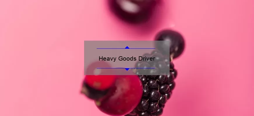 Heavy Goods Driver